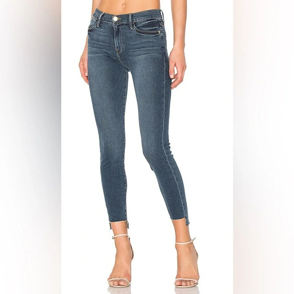 Frame Denim Le High Skinny Stagger Hem Jeans - Picture 1 of 10